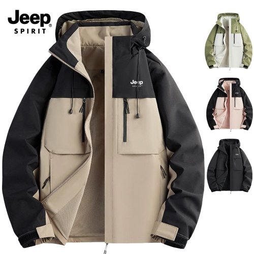 JEEP 남성 하이넥 후드 방풍 방수 아웃도어 집업 점퍼 윈드브레이커 자켓_JP5000