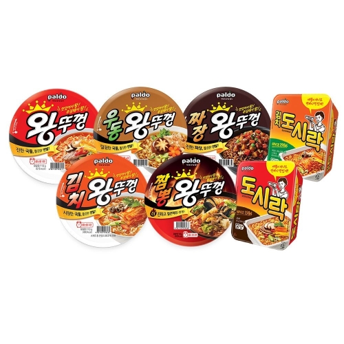 팔도  왕뚜껑 110gx8개+김치도시락 86gx10개