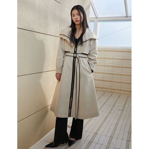 에고이스트 배색해리 트렌치형 롱 점퍼 ER2TC300