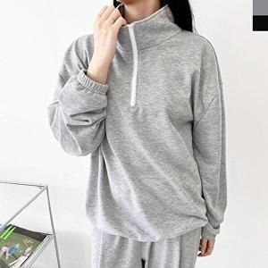 셀러허브 JHQSYDW4_51IB 클래식 여성 퍼프소매 하프터틀넥 니트