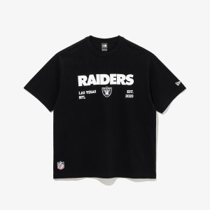 뉴에라 NFL 라스베이거스 레이더스 팀 로고 티셔츠 블랙 14536431
