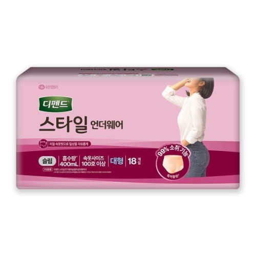 디펜드 스타일 언더웨어 슬림 여성용 대형 18개
