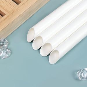 해피팩  개별포장 사선형 종이빨대 화이트 21cm