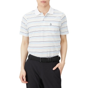 먼싱웨어 남성 골프 셔츠 반팔 멀티 스트라이프 속건 가슴 포켓 MGMXJA21