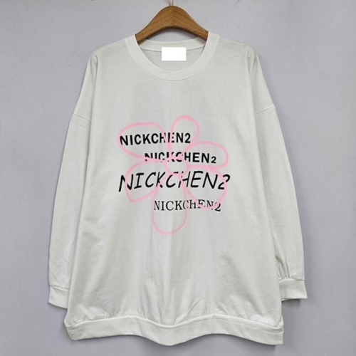 아이우먼 꽃나염텍스트라운드면티 GYT791M502 빅사이즈