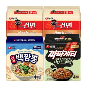 농심  신라면 건면10개 + 짜파게티 더블 4개 + 사천 백짬뽕4개