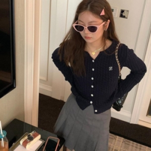 오노마 ONM 툴루즈 라운드 데일리 버튼 꽈배기 숏 가디건 30263348