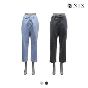닉스 여 워싱 밴딩 루즈테이퍼드 데님 FNQSDDZ590M