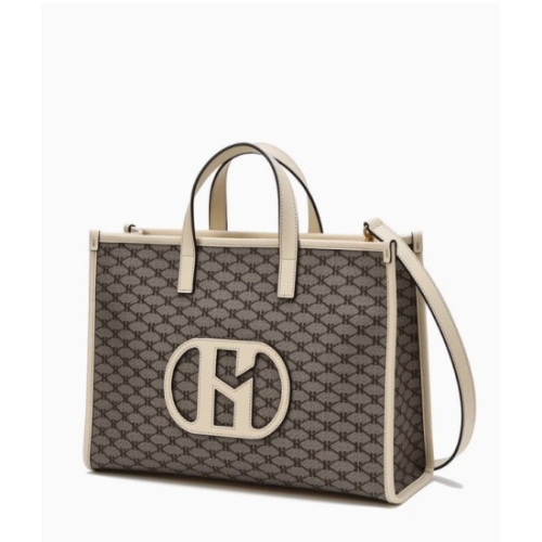 헤지스 ACC 아이보리 로고배색 가죽 토트백 HIBA5E159IV