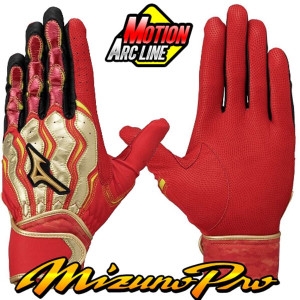미즈노 프로 모션아크 배팅장갑 1EJEA53962 레드골드