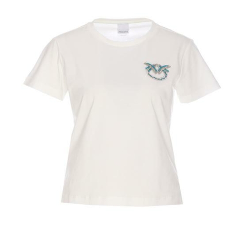 핑코 핀코 화이트 장식 디자인 코튼 티셔츠 103320 A2G7Z05