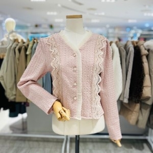 스테파니 레이스 브이넥 숏 블라우스 A25SH5118