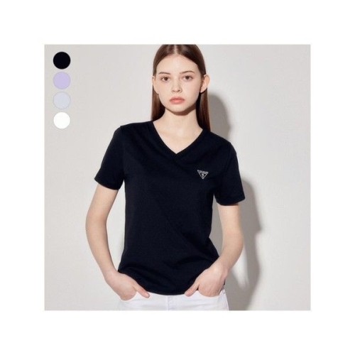 게스 여성 에어로쿨 미니삼각 브이넥 반팔티셔츠 YP2K9490