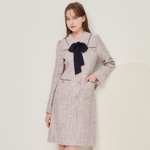 JJ지고트 여성 파이핑 디테일 트위드 원피스GN9A0OP57