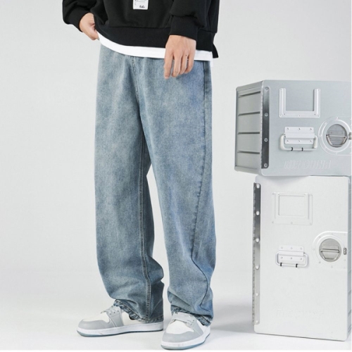 리빌모아 남자 캐주얼 와이드핏 빈티지 워싱 데님 청바지 OC-JEA-SWFGY77Y