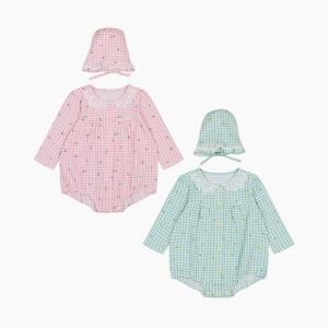 해피랜드 미나 체크 바디슈트 모자 (H2110204)