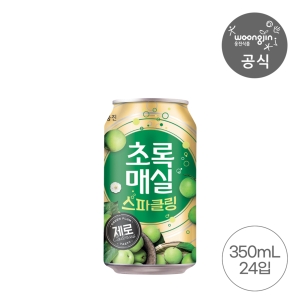 웅진식품 초록매실 스파클링 제로 캔 350ml