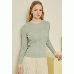 JJ지고트 시스루 배색 울 풀오버 니트 GN2P1POT1 _K GN2P1POT1-GB61-2867627