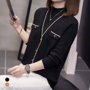 화세 스타일링코디버튼하프니트_HB4FKN034C