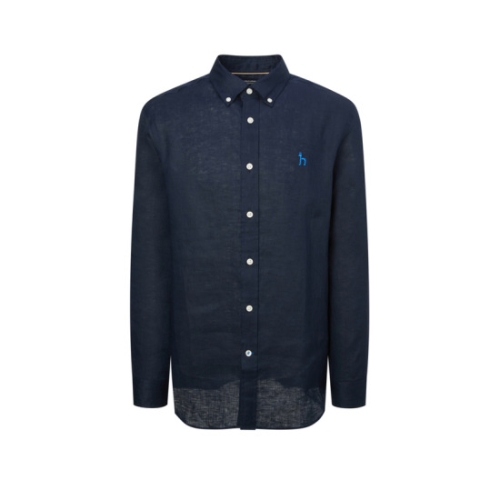 헤지스 남성 네이비 린넨 셔츠_HZSH5B301N2