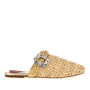 로저비비에 BAB VIV 투명 튤 오버랩 위븐 라피아 뮬 RVW67142680UFJ 1V44