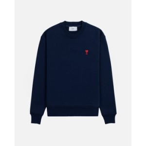 아미 남성 레드 하트로고 맨투맨 나이트 블루_BFUSW035730430