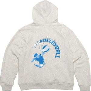 발리 헤비후드집업 뒷면 배구 볼 스파이크 그림 프린팅 WFH0L0Y