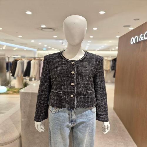 온앤온 라운드넥 바이어스 트위드자켓 NJW5MJ312