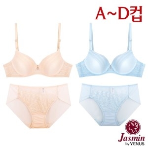 자스민 by AD컵 풀컵 레이스 와이어 더블윙 브라팬티2종JBA03075A-90D