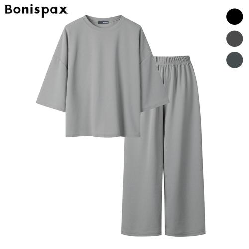 보니스팍스 여성 7부 루즈핏 티 앤 팬츠 투피스_XP2OP029M0