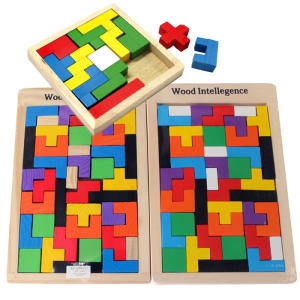 펜토미노/테트리스게임 원목 플라스틱 퍼즐 도형 교구