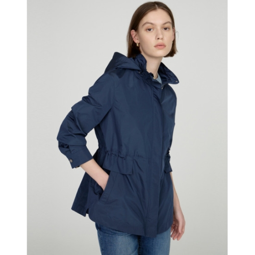 닥스레이디스 여성 체크 배색 드로스트링 탈착 후드 긴팔 점퍼 DLJU5BE21