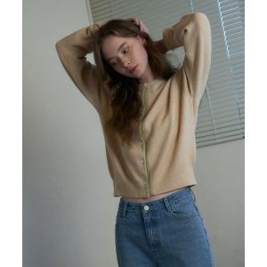 드로우핏 우먼 DRAWFIT WOMEN 컬러 라인 울 가디건 ALMOND OIL DFWMKN4103AMOI 117932
