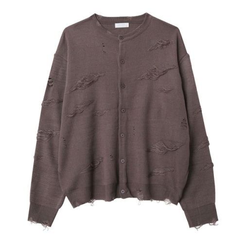 리빌모아 국산 남자 사선 데미지 라운드 가디건 DS2-CA-Q134-오트밀