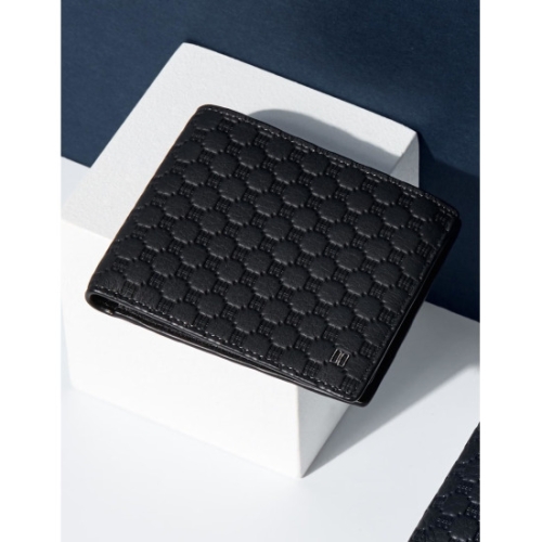 닥스 블랙 유럽 수입가죽 루이스 엠보 DD 패턴 반지갑 DBWA5E363BK