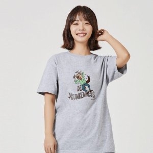키밍 만취 숙 취 술 그래픽 반팔티 W77D085
