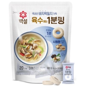 백설 바지락멸치 육수에는 1분링 80g(4gx20입)