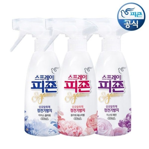 피죤 시그니처 섬유탈취제 490ml 3종(미스틱 레인+아이스플라워+플라워페스티벌)