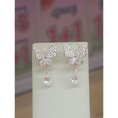 미라클  세이브존03 물방울 나비 실버 귀걸이 AGgssd88A