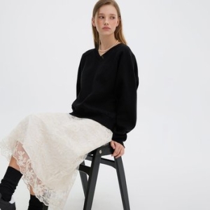 올리브데올리브 On-line exclusive 세미 A라인 레이스 스커트 OH5XS985G