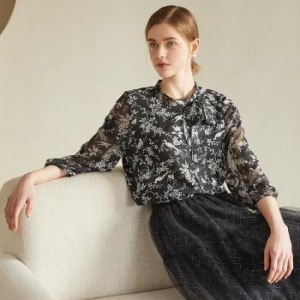 바띠 카리나 자카드 블라우스 블랙 엄마옷 홈쇼핑 S15313784