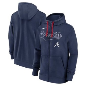 나이키  1136634 MLB 애틀랜타 브레이브스 Knockout Script Full-Zip Hoodie Navy