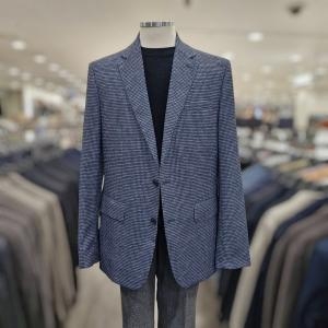 바쏘옴므 네이비 체크 스트레치 캐쥬얼 콤비 자켓 WSY2JS58ANY