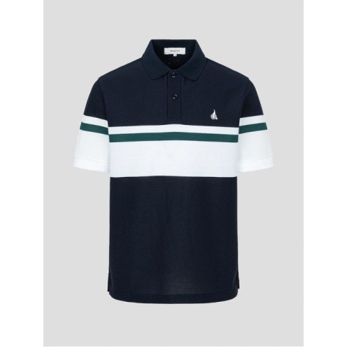 빈폴 컬러블럭 칼라넥 반소매 티셔츠 네이비_BC5342C13R