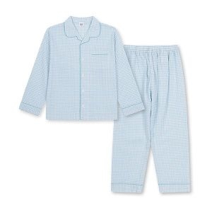 탑텐키즈 공용 시어서커 체크 9부 파자마 셋업_MKF5UI3011