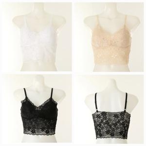 비너스 여성스럽고 섬세한 자카드레이스 크롭탑 몰드 컵란쥬VLGC843