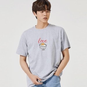 키밍 목욕 LOVE 그래픽 반팔티 레이어드 W7B84AE