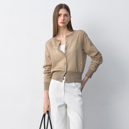 나인 아틀리에 CD-2182 DOUBLEMENT SET-UP KNIT CARDIGAN