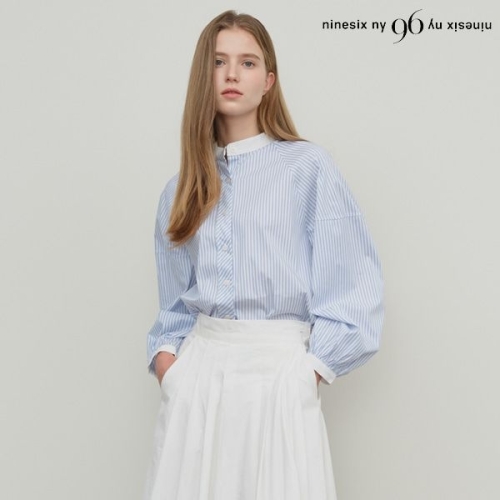 96NY 라운드 스트라이프 블라우스 NP1BA007L0