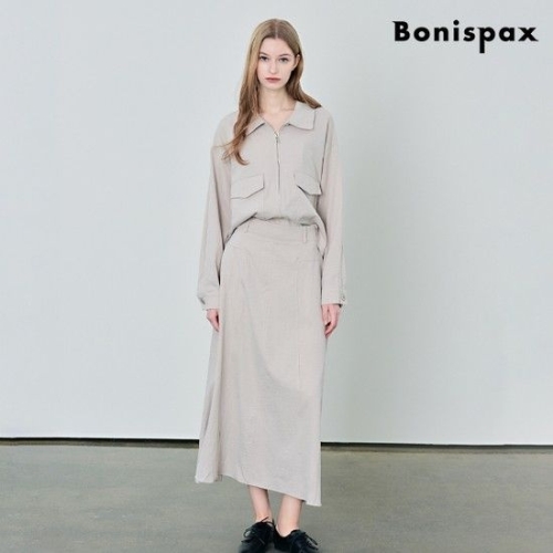 보니스팍스 여성 카라 집업 자켓 롱 스커트 셋업 XP1OW004L0